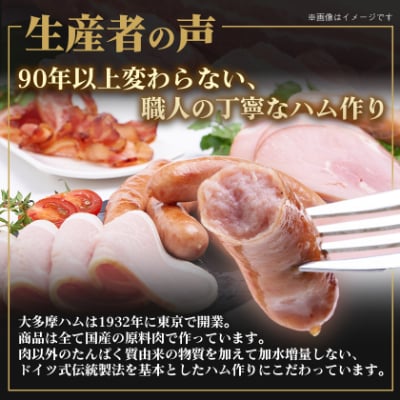 【大多摩ハム】1.3kg!!ハム・ベーコン 3種セット