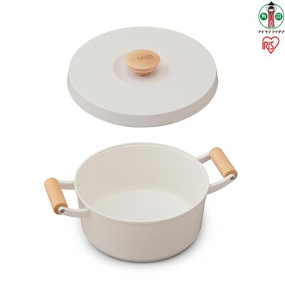 鍋 　24cm　両手無加水鍋 LUO-P24 ホワイト　LUONTO