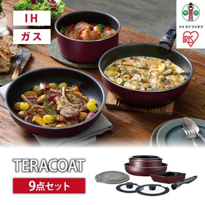 フライパン　セット　TERACOAT　9点セットEHDC-T9Sワインレッド