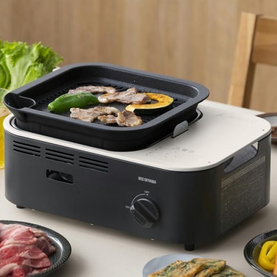 カセットコンロ　減煙焼肉カセットコンロIGC-GY1-Hチャコール
