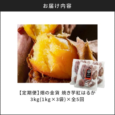 【全5回】【畑の金貨】焼き芋紅はるか3kg 定期便　K181-T02
