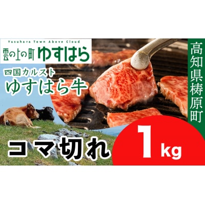 四国カルスト高原で育ったゆすはら牛 コマ切れ 1kg