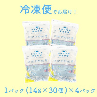 シモノセキギョウザ 120個 30個×4パック 冷凍 小分け ぎょうざ IB009-y