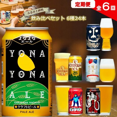 【毎月定期便】クラフトビール　6種飲み比べセット　350ml×24本(ヤッホーブルーイング)全6回