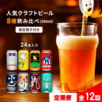 【毎月定期便】クラフトビール　8種飲み比べセット　350ml×24本(ヤッホーブルーイング)全12回