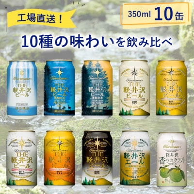 【毎月定期便】THE軽井沢ビール 10種10缶 クラフトビール350ml 飲み比べセット全2回