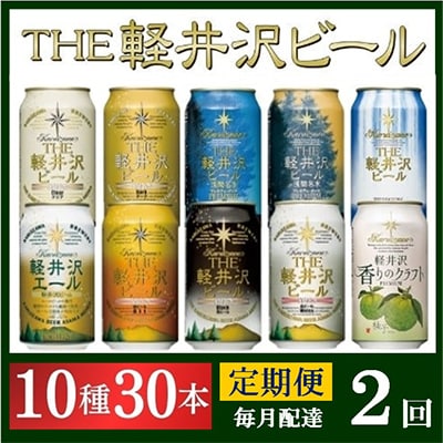 【毎月定期便】THE軽井沢ビール 10種30缶 クラフトビール350ml 飲み比べセット全2回