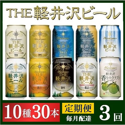 【毎月定期便】THE軽井沢ビール 10種30缶 クラフトビール350ml 飲み比べセット全3回