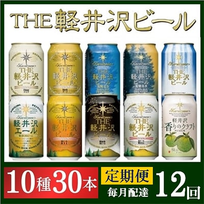 【毎月定期便】THE軽井沢ビール 10種30缶 クラフトビール350ml 飲み比べセット全12回