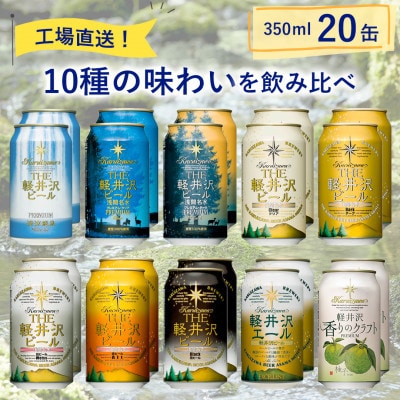 【毎月定期便】THE軽井沢ビール 10種20缶 クラフトビール350ml 飲み比べセット全10回