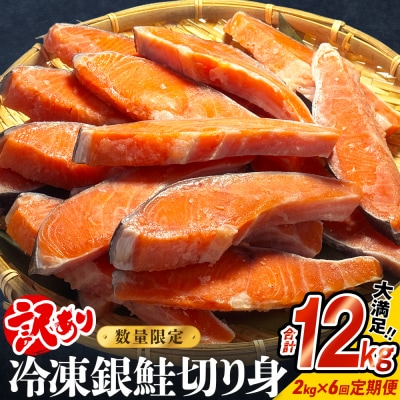 【訳あり】冷凍 銀鮭 切り身 2kg × 6回 定期便 鮭切身 シャケ サーモン 塩鮭