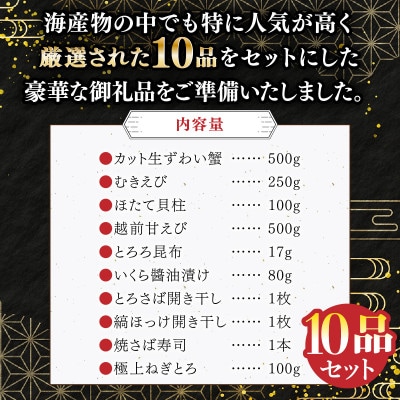 ズワイ蟹入り 敦賀の豪華海鮮福袋 10種【生ズワイ蟹 むきえび ホタテ いくら】024-e301_B