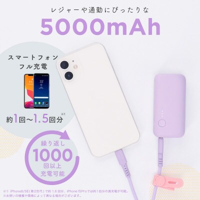 mocolonモバイルバッテリー5,000mAh パウダーブルー(MOT-MB5001-ECBL)