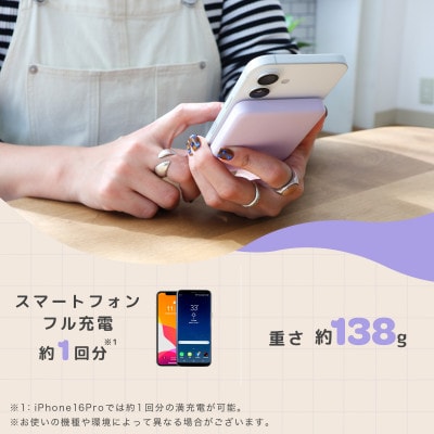 ワイヤレスモバイルバッテリー5,000mAh ペールアイリス(MOT-MBQI5001-ECPU)