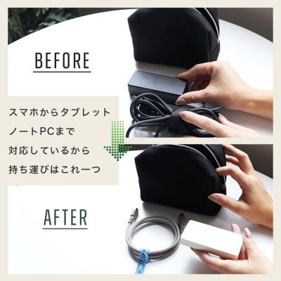AC充電器 PD65W USB-C 1ポート スモーキーブラック(MOT-ACPD65-BK)