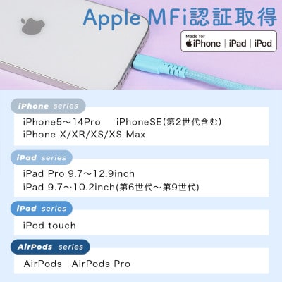 グラデーションケーブル A to L 1m コットンキャンディ(MOT-SCBALG100-CC)