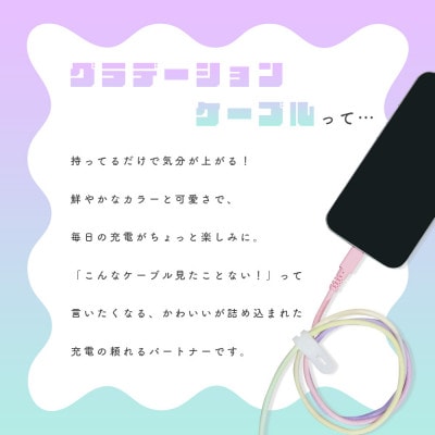 グラデーションケーブル A to C 1m シャーベット(MOT-SCBACG100-SE)