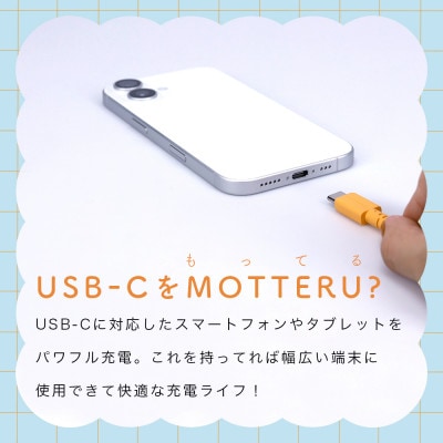 バイカラーケーブル A to C 0.5m オレンジソーダ(MOT-BCECAC50-OS)