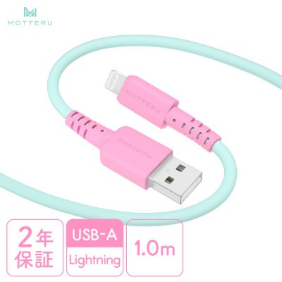 バイカラーケーブル A to L 1m ミントフラミンゴ(MOT-BCECAL100-MF)