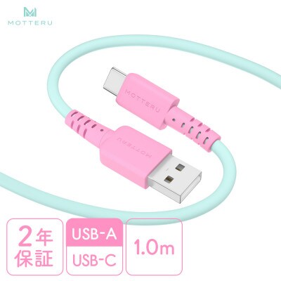 バイカラーケーブル A to C 1m ミントフラミンゴ(MOT-BCECAC100-MF)