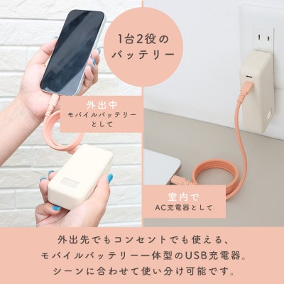 コンセント一体型モバイルバッテリー 10,000mAh (MOT-MBAC10001-ECBK)