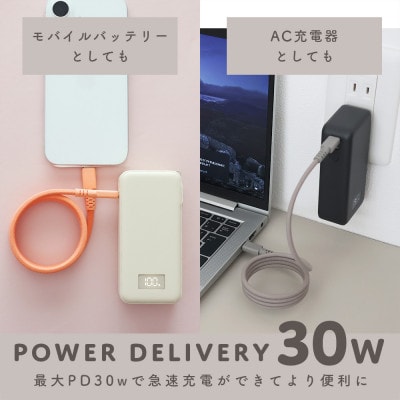 コンセント一体型モバイルバッテリー 10,000mAh (MOT-MBAC10001-ECBK)