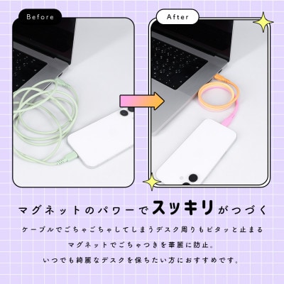 マグネットケーブル グラデーション USB-C to USB-C (MOT-MGGCC100-FN)