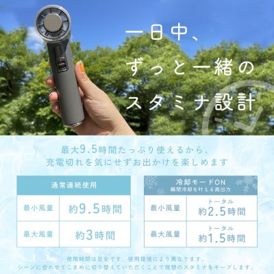 ハンディファン ひんやり冷却プレート付 ペールアイリス (MOT-HDFAN06-PU)