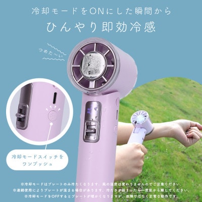 ハンディファン ひんやり冷却プレート付 スモーキーブラック (MOT-HDFAN06-BK)