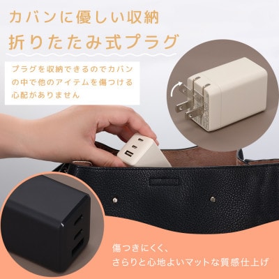 USB充電器 PD67W アーモンドミルク(MOT-ACPD67C2U1-AM)