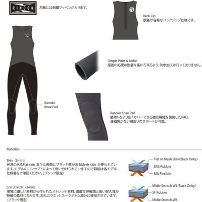 ウエットスーツ RINCON3/3mm icon-CL-LJロングジョンSUMMER仕様 ML