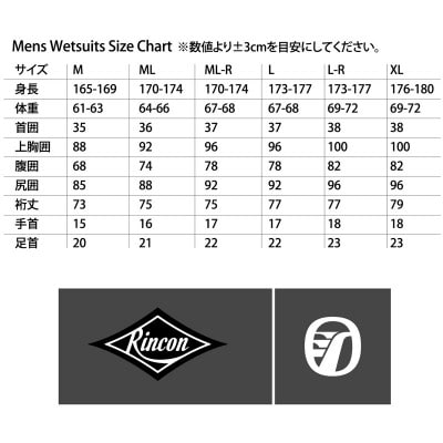 RINCON 5/3mm起毛 BACK-ZIP フルスーツ WINTER仕様 MLサイズ