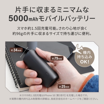 (オウルテック) 片手に収まるミニマム感 最大PD20W対応 5000mAhモバイルバッテリー