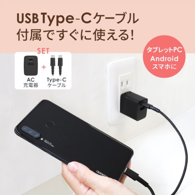 (オウルテック)超タフType-Cケーブル & PD対応AC充電器のセット ホワイト