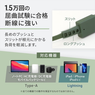 (オウルテック) 両引き巻取り式USB Type-A to Lightningケーブル1.2m AB