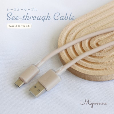 USB Type-A to USB Type-C シリコンケーブル 1.2m マッシュルームベージュ