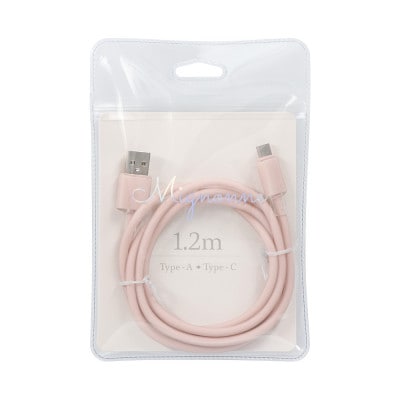 USB Type-A to USB Type-C シリコンケーブル 1.2m ローズピンク