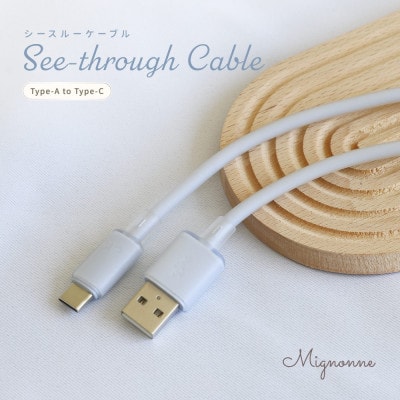 USB Type-A to USB Type-C シリコンケーブル 1.2m ベイビーブルー