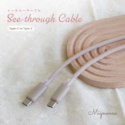 USB Type-C to USB Type-C シリコンケーブル 1.2m マッシュルームベージュ