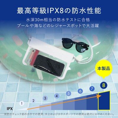 リフレクター付きパラコードストラップ採用 IPX8準拠 スリムタイプ防水サコッシュ エクリュ
