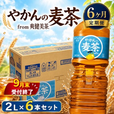 【発送月固定定期便】やかんの麦茶 from 爽健美茶 定期便 2L×6本 1ケース全6回