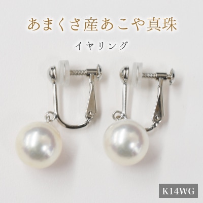 天草産 9mm - 9.5mm あこや真珠 イヤリング【K14WG※ブラタイプ】_S101-310