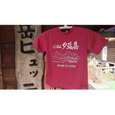 夕張岳Tシャツ(赤系(バーガンディ)・Lサイズ) YP2