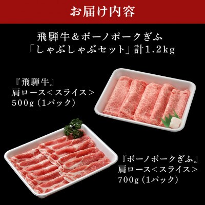 「飛騨牛&ボーノポークぎふ 食べ比べセット」【計1.2kg】
