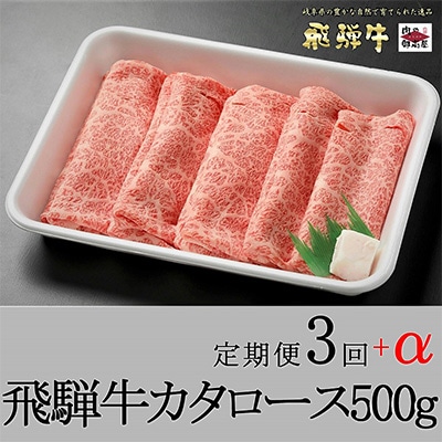 2022年12月発送開始『定期便』【定期便3回】飛騨牛肩ロース500g3回+最終回に焼豚セット全3回