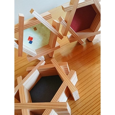 【完成品】縁起物を自分好みに楽しむ!3個組　六角かざり組子