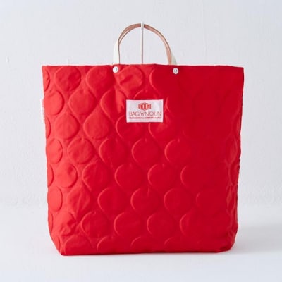 【ふるさと納税】ドット柄がかわいい!バッグンナウンのトートバッグ(レッド)