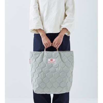 【ふるさと納税】ドット柄がかわいい!バッグンナウンのトートバッグ(エクリュー)