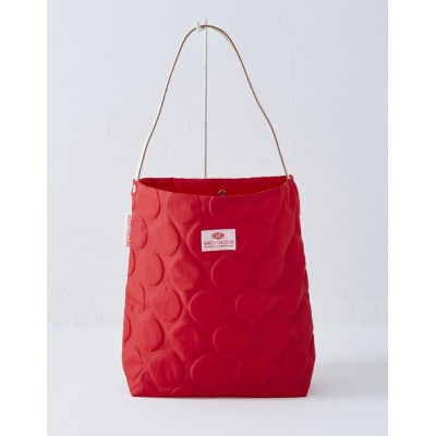 【ふるさと納税】ドット柄がかわいい!バッグンナウンのミニトートバッグ(レッド)