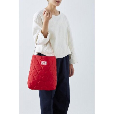 【ふるさと納税】ドット柄がかわいい!バッグンナウンのミニトートバッグ(レッド)
